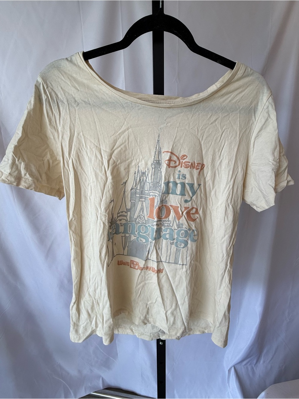 Walt Disney World Women’s Large Cream Disney is my love language tshirt